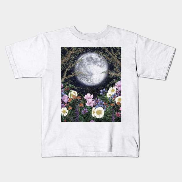 Midnight in the Garden Colour Kids T-Shirt by ECMazur